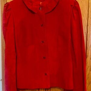 Vibrant Red Button-Up Jacket